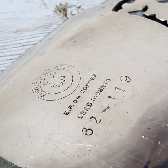 Forbes Meriden Britannia Scalloped Silver Plate Open Compote Pierced Footed Dish - Picture 9 of 10